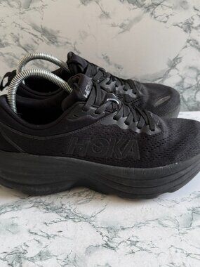 Hoka One One Men 7 Bondi 8 Running Shoes Sneaker Athletic Activewear All Black